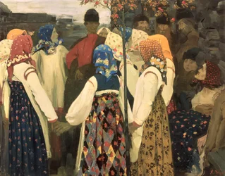 Ein Junge hat sich in den Rundtanz des Mädchens eingeschlichen, 1902